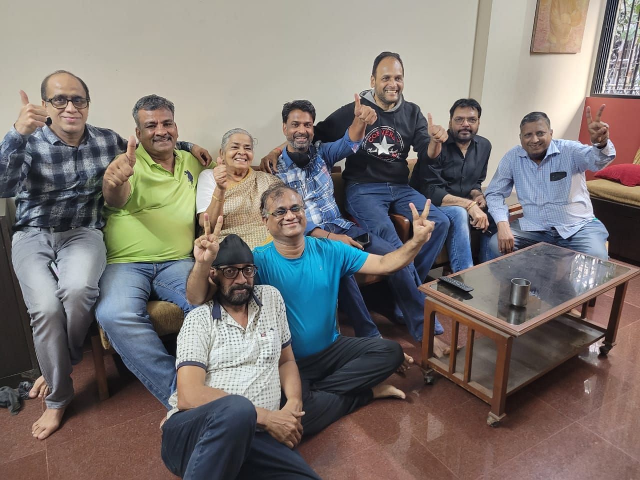 Chirag Shetty&#039;s father Chandrashekhar (second from left) with his family and friends in Mumbai