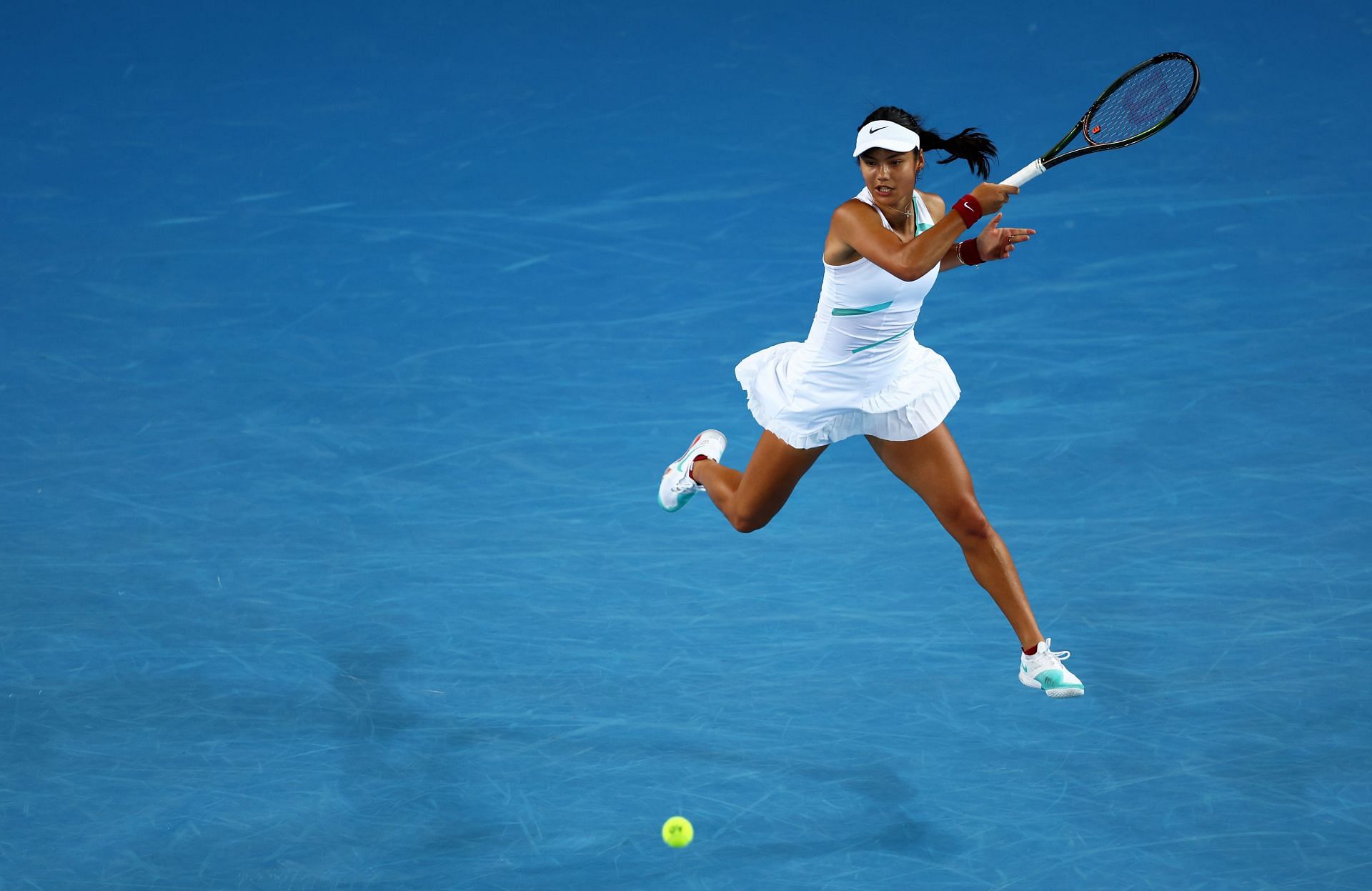 Emma Raducanu in action at 2022 Australian Open.