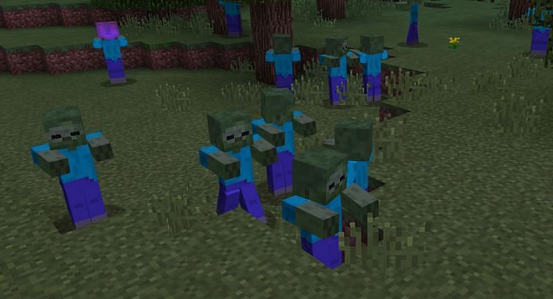 Zombie hoard (Image via Minecraft)