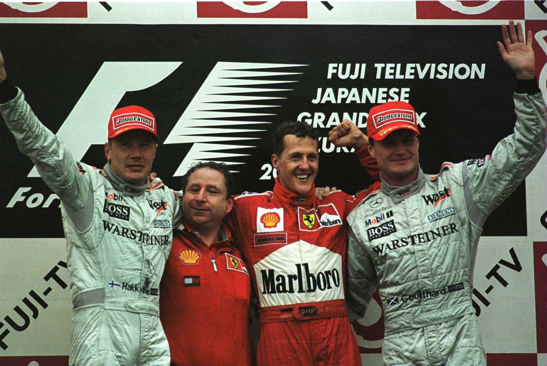 Michael Schumacher (second right) was the undisputed best driver of his era.