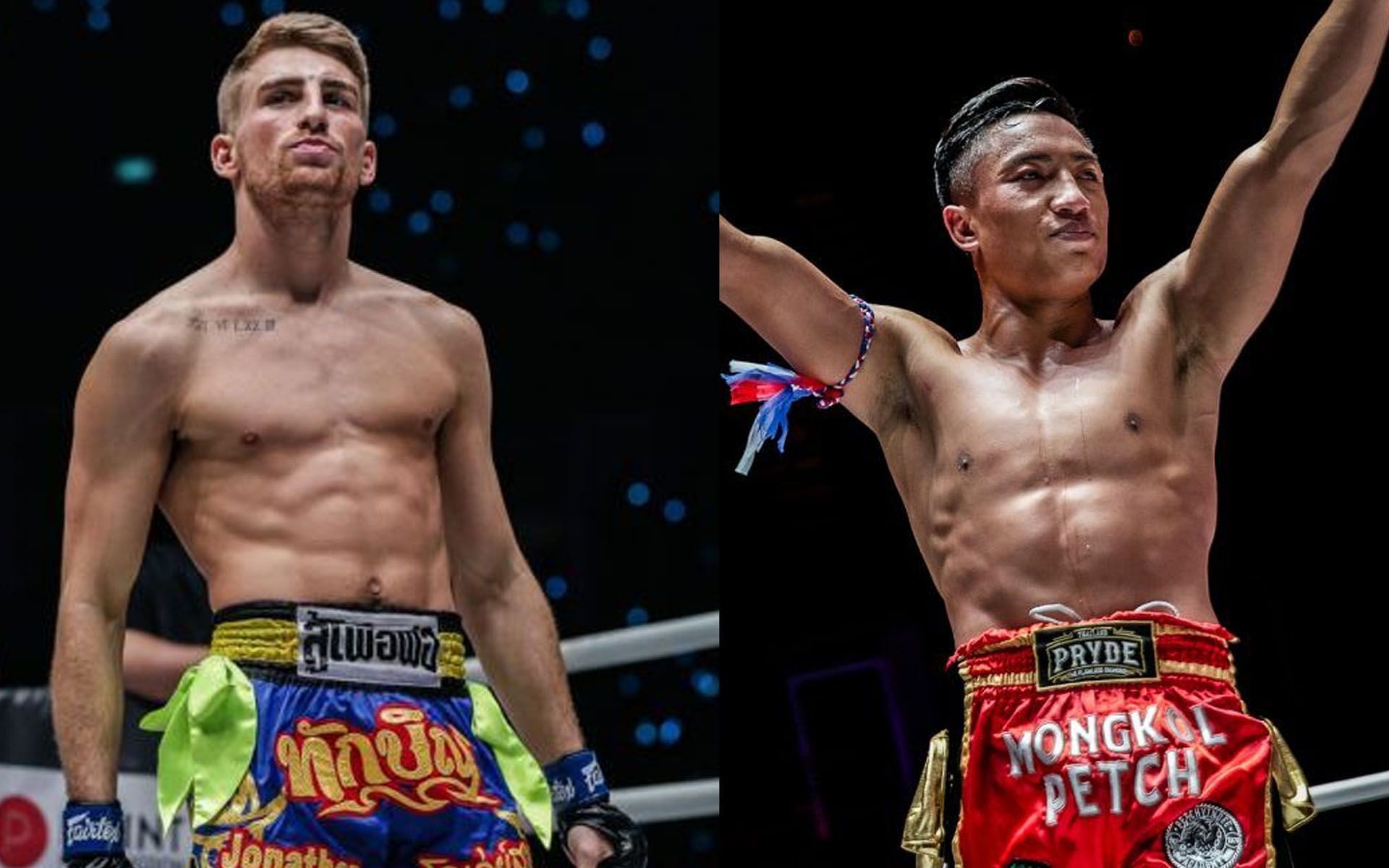 Jonathan Haggerty (Left) plans to finish his bout early against Mongkolpetch (Right). | [Photos: ONE Championship]