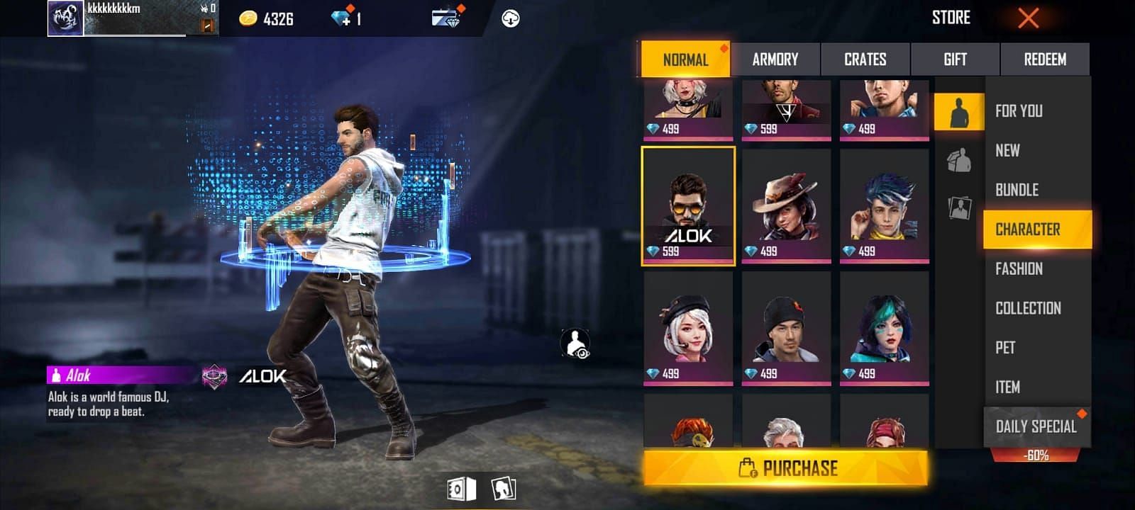 Characters with good movement speed in Free Fire (Image via Garena)