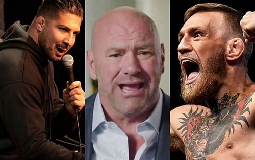 Brendan Schaub (left), Dana White (center) and Conor Mcgregor (right)