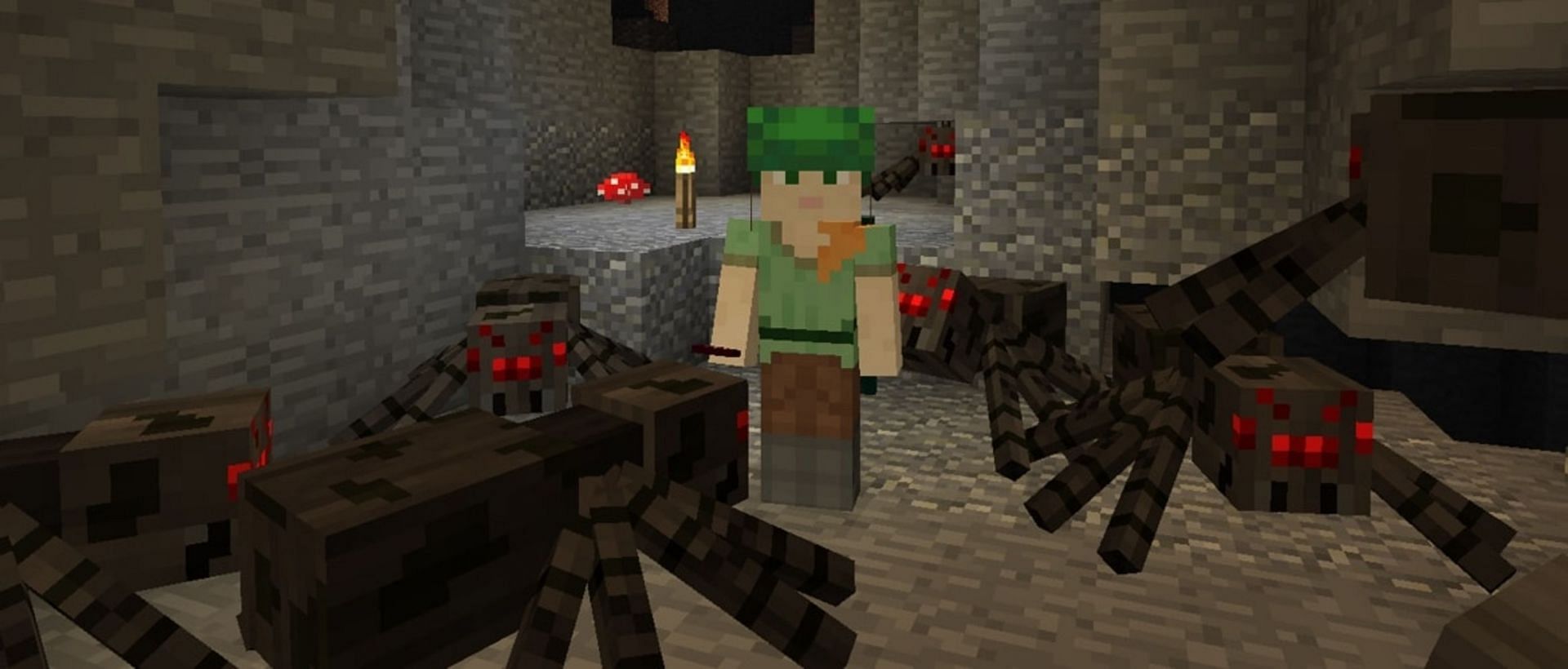 String and experience isn&#039;t the only upside to defeating spiders (Image via Mojang)