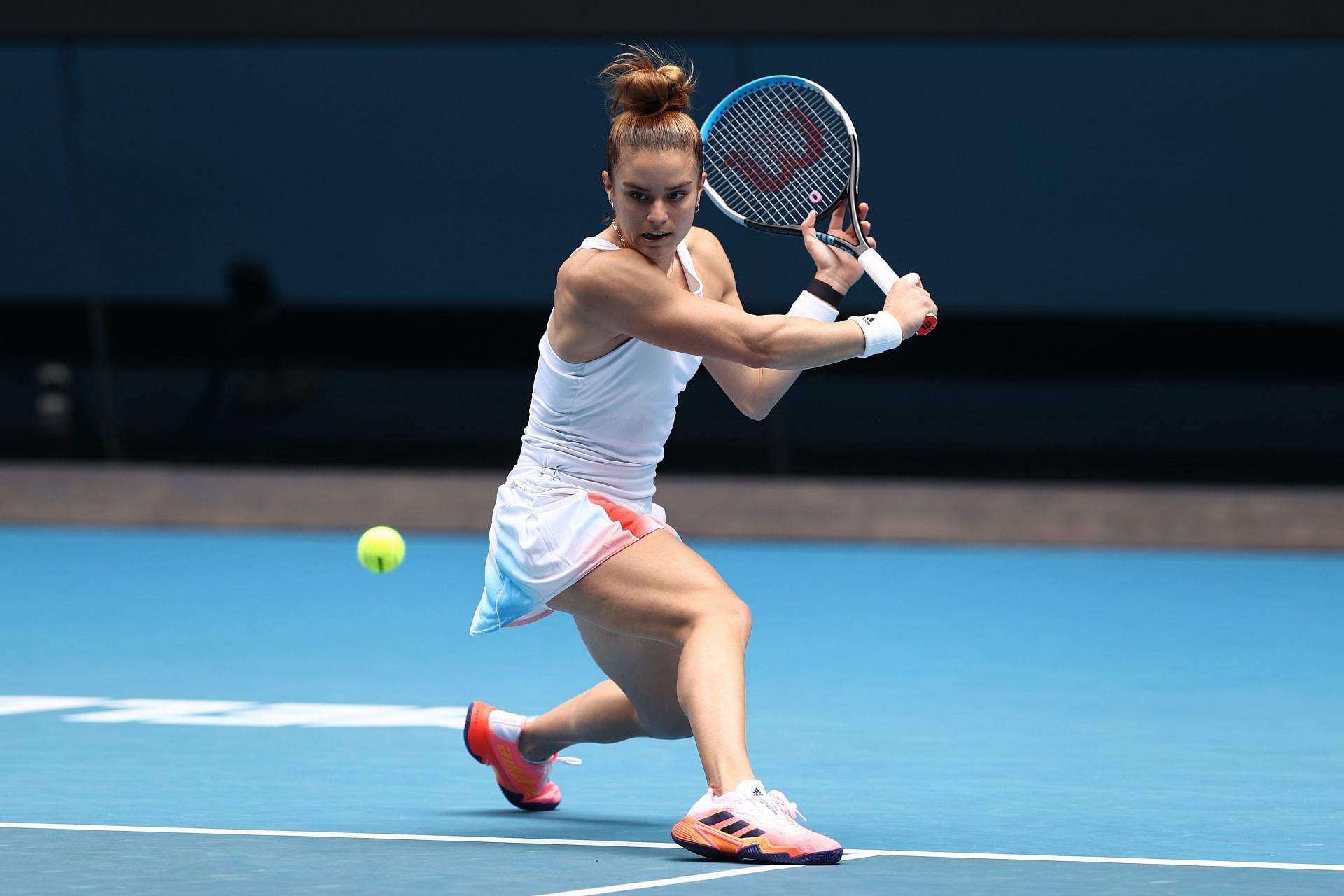 Maria Sakkari in action at the 2022 Australian Open