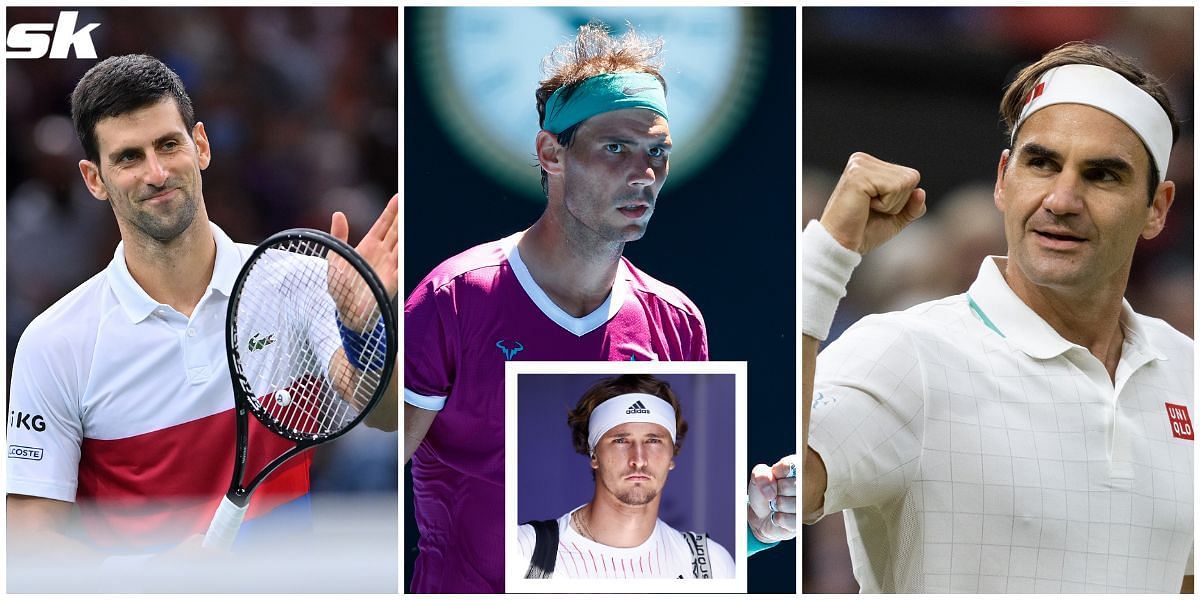 Novak Djokovic, Rafael Nadal, Alexander Zverev, and Roger Federer
