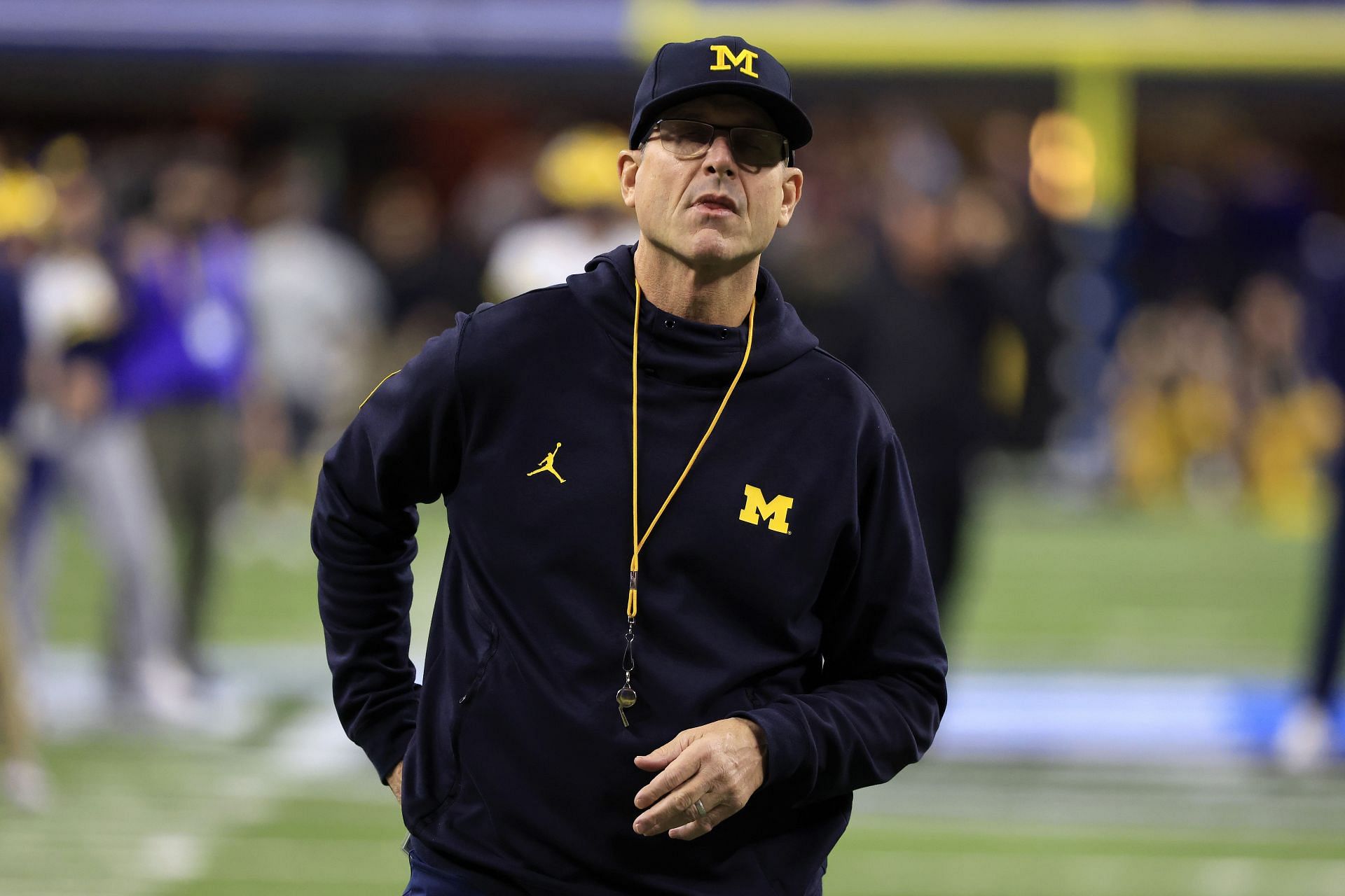 Harbaugh as seen prior to the Big Ten Championship Game in December (Photo: Getty)