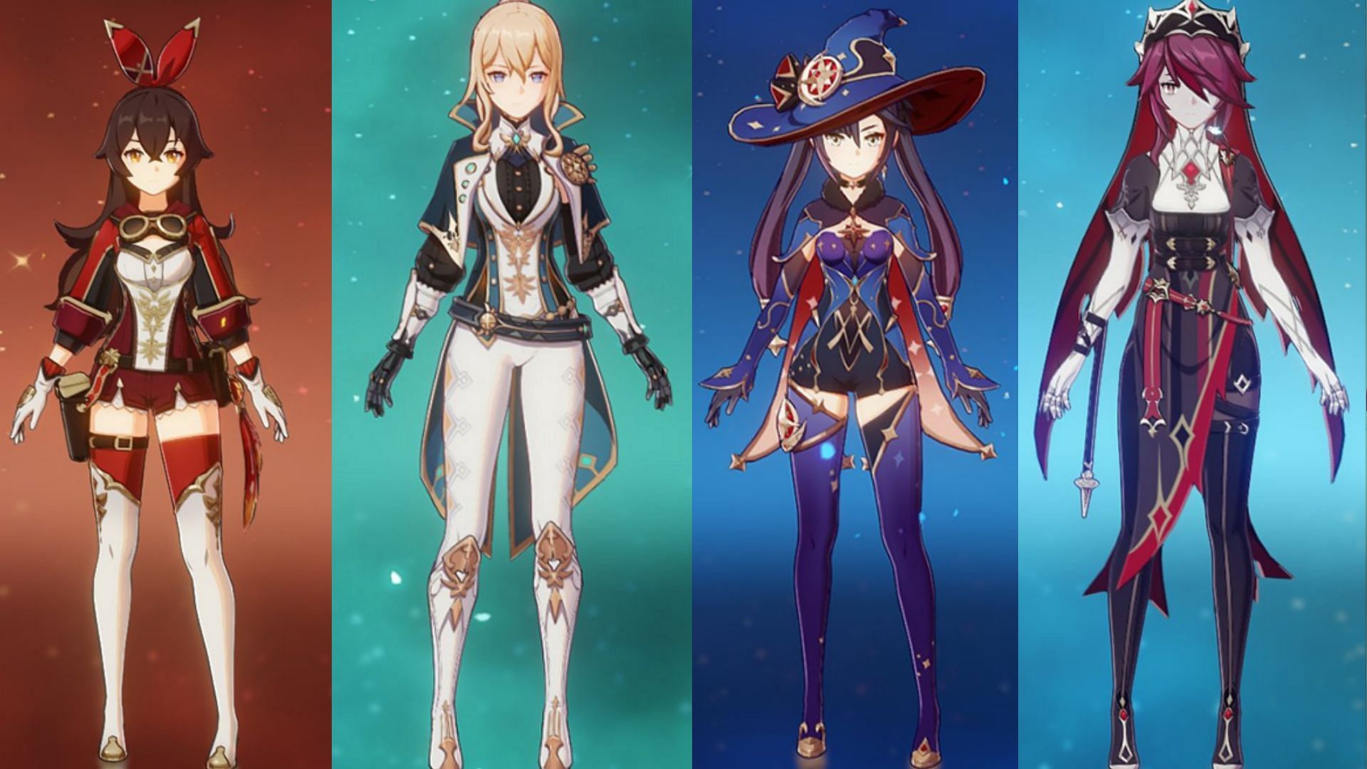 The four new skins (Image via miHoYo)