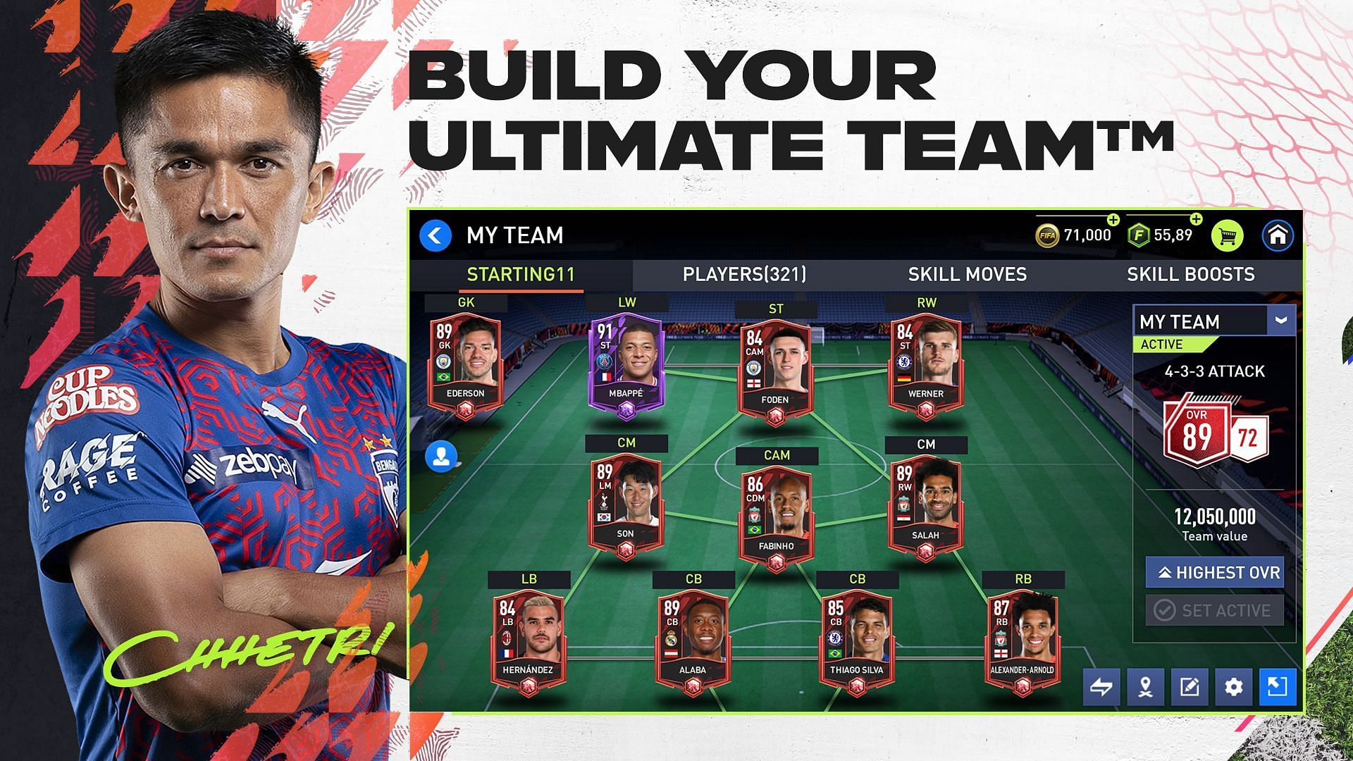 Players can build their Ultimate Team with players of their choice (Image via Sportskeeda)