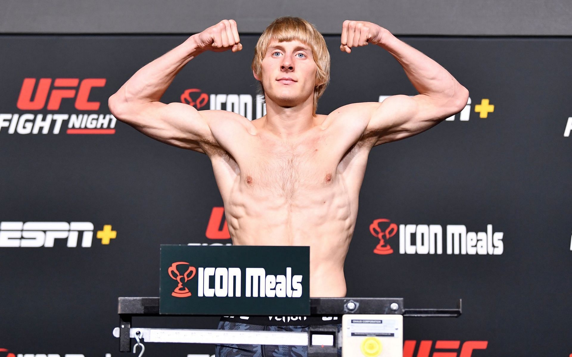 English mixed martial artist Paddy Pimblett at his debut UFC weigh-in