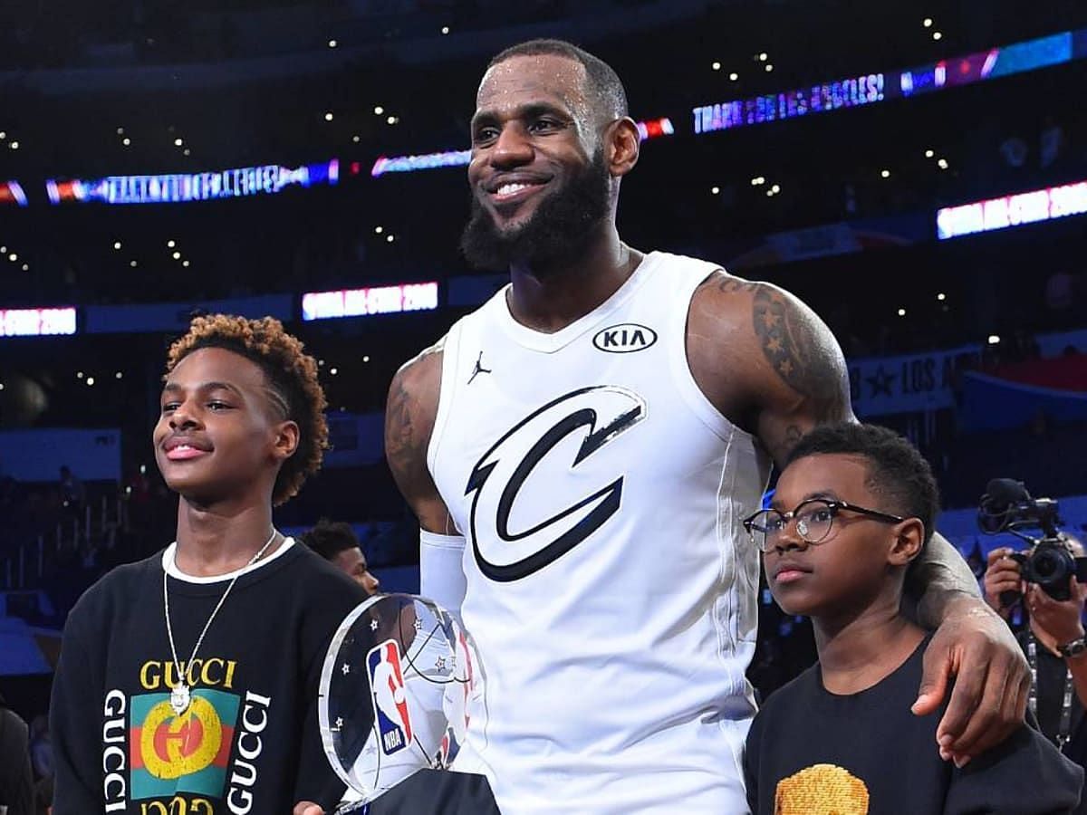 LeBron James with sons, Bronny and Bryce