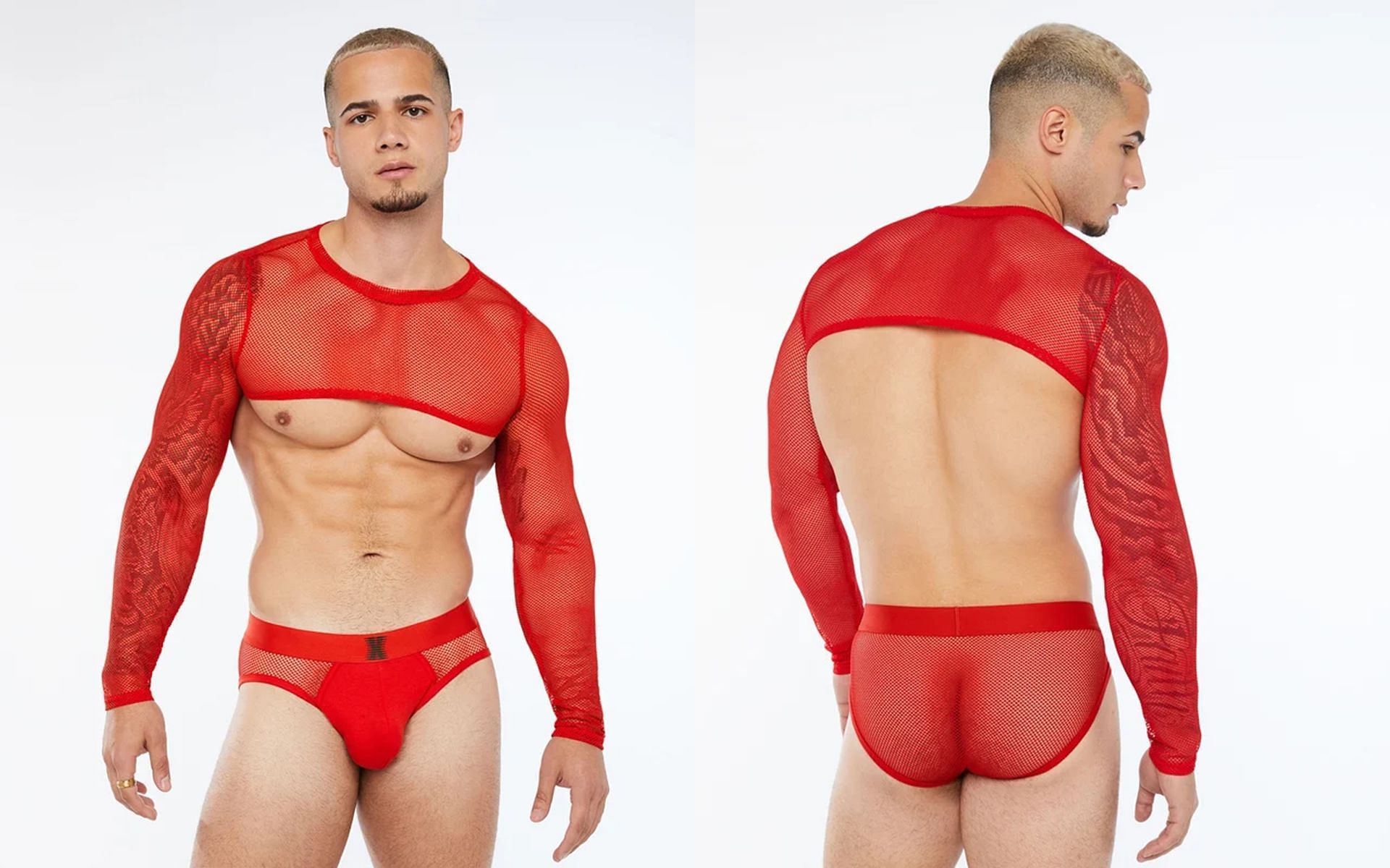 Lingerie for men &quot;Glossy Flossy Crop top&quot; (Image via Savage X Fenty)