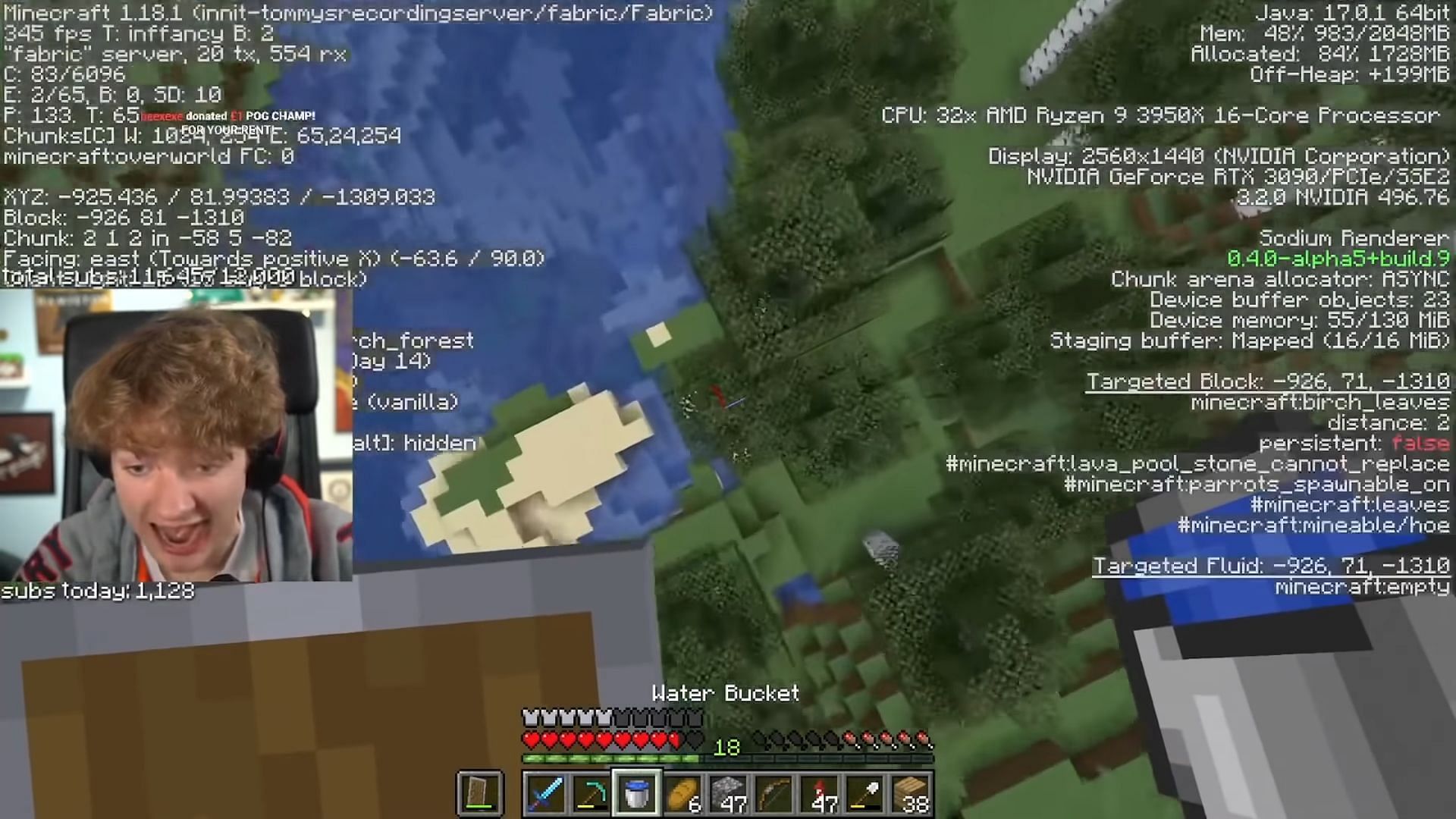 TommyInnit falling from the sky after Elytra breaks (Image via Canooon YouTube)