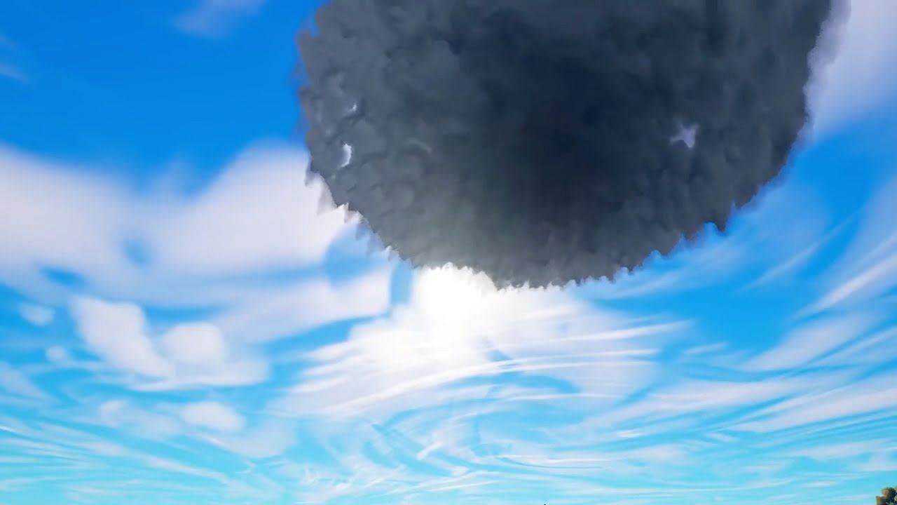 A black cloud signals the beginning of a tornado (Image via Epic Games)