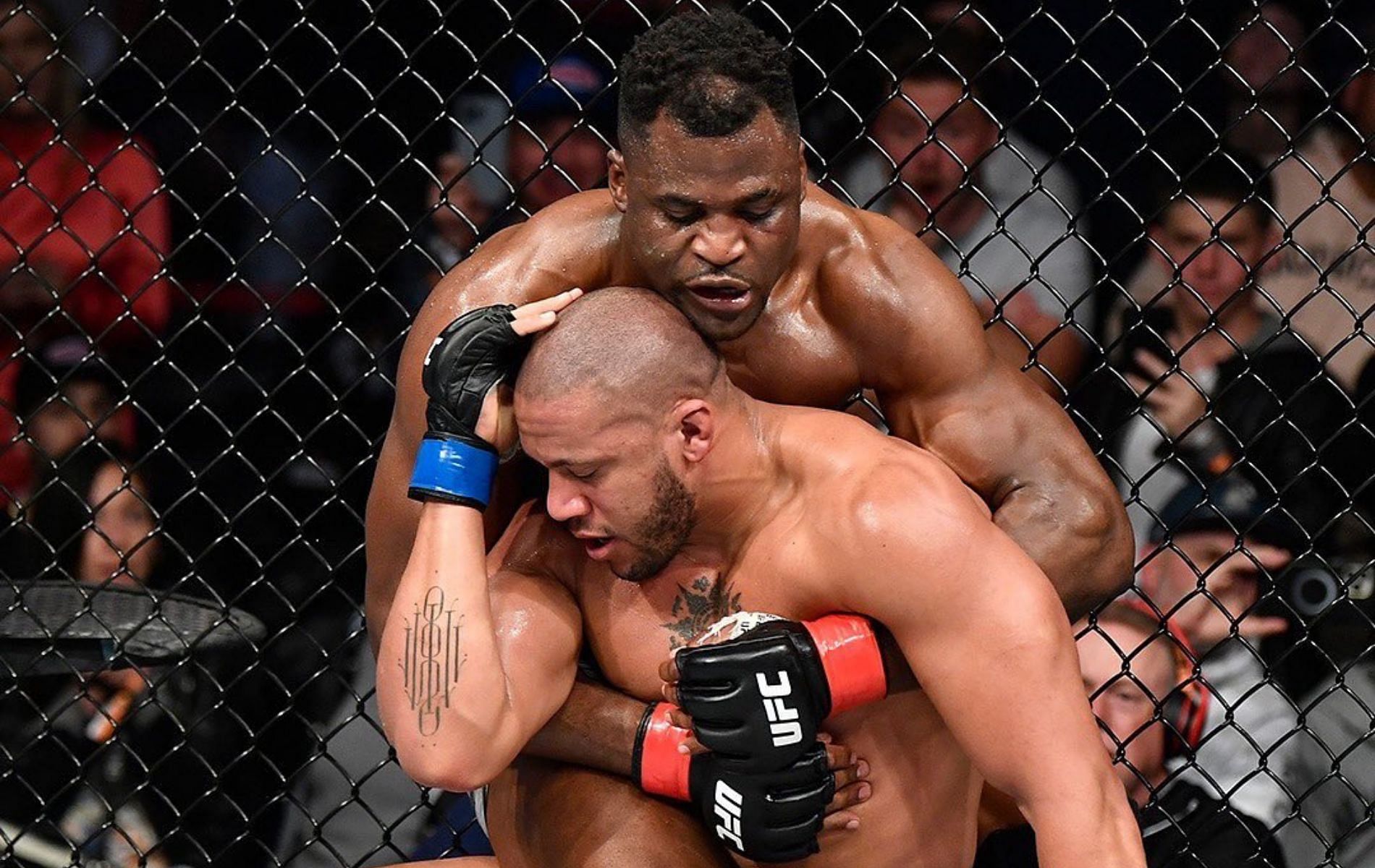 Francis Ngannou (top) &amp; Ciryl Gane (bottom) [Image Credits- @espnmma on Twitter]