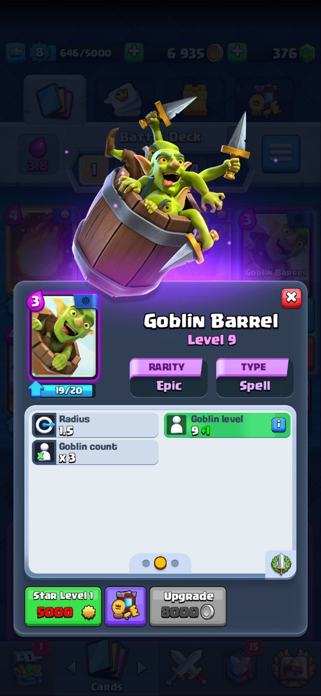 The Goblin Barrel card (Image via Clash of Clans)