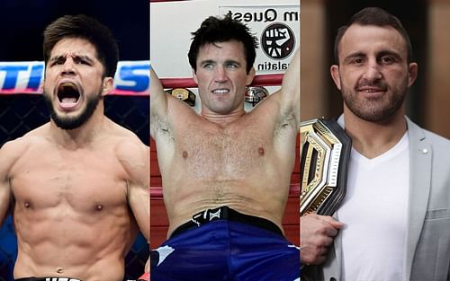 Henry Cejudo (left), Chael Sonnen (center) & Alexander Volkanovski (right)