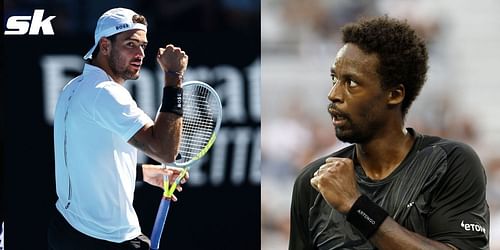 Matteo Berrettini (L) and Gael Monfils