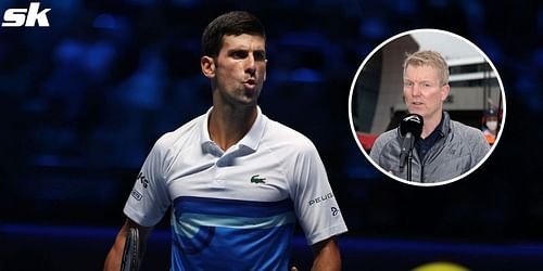 Novak Djokovic (L) and Jim Courier (R)