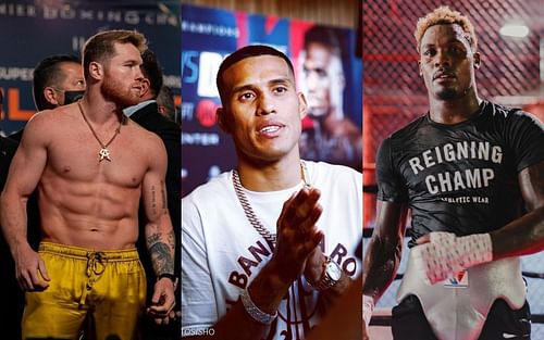 [L-R] Canelo Alvarez, David Benavidez and Jermall Charlo