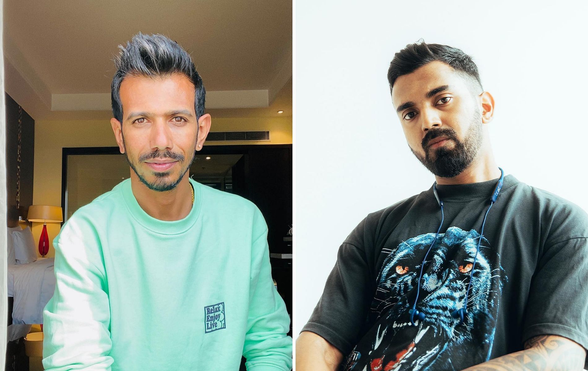 Yuzvendra Chahal (L) and KL Rahu. (Image source: Instagram)