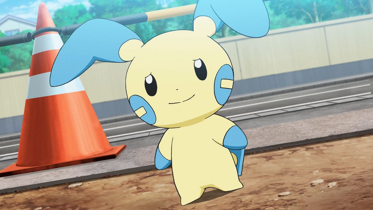 Minun as it appears in the anime (Image via The Pokemon Company)