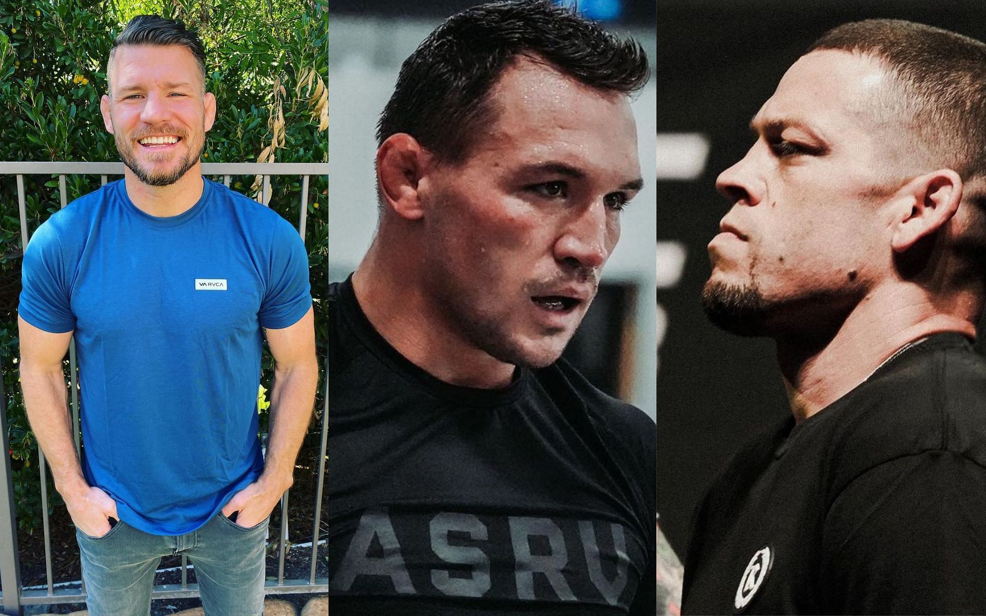 Michael Bisping, Michael Chandler, Nate Diaz (L to R) [@natediaz209 @mikebisping @michaelchandlermma]