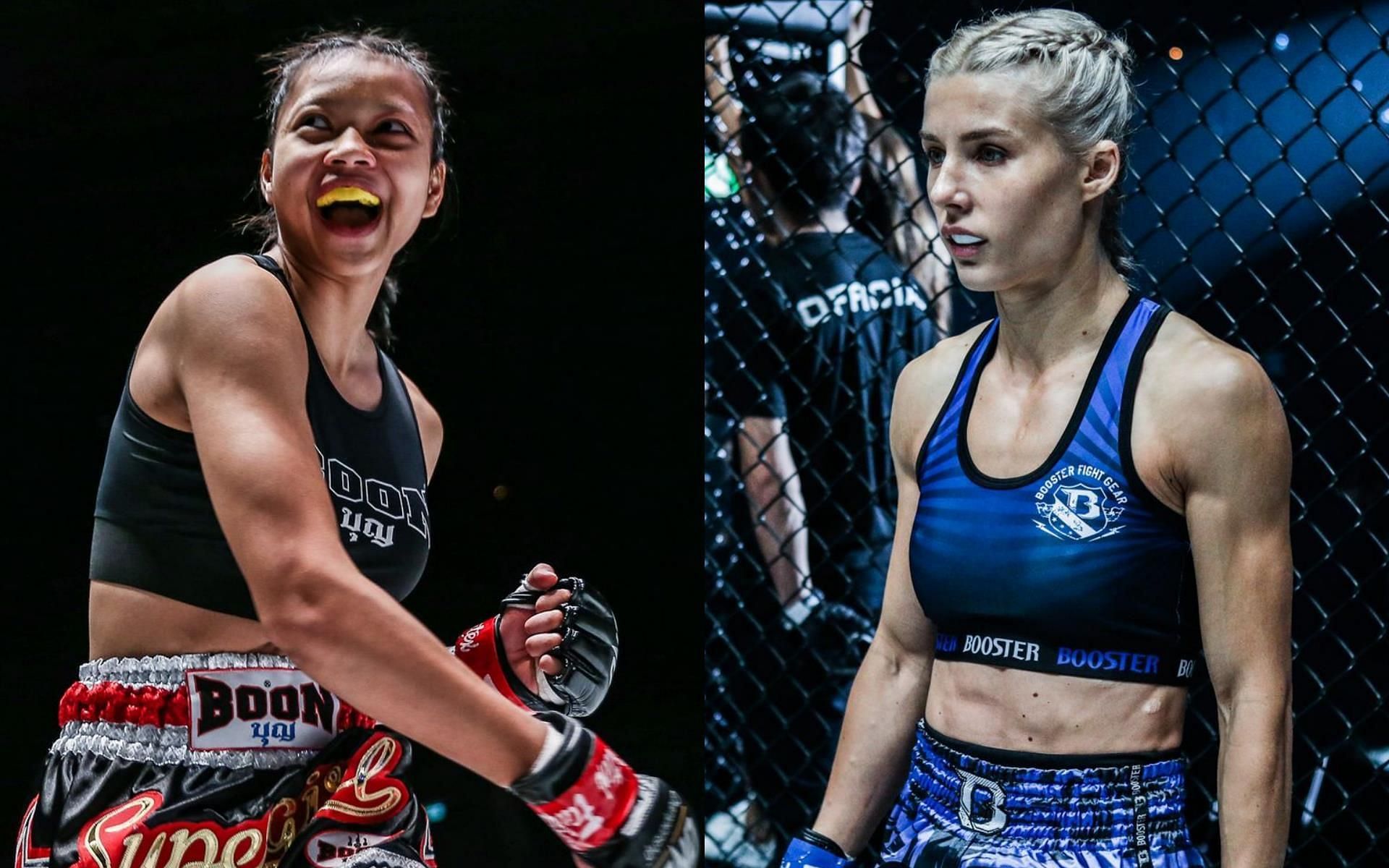 Supergirl (Left) takes on Ekaterina Vandaryeva (Right) at ONE: Heavy Hitters. | [Photos: ONE Championship]