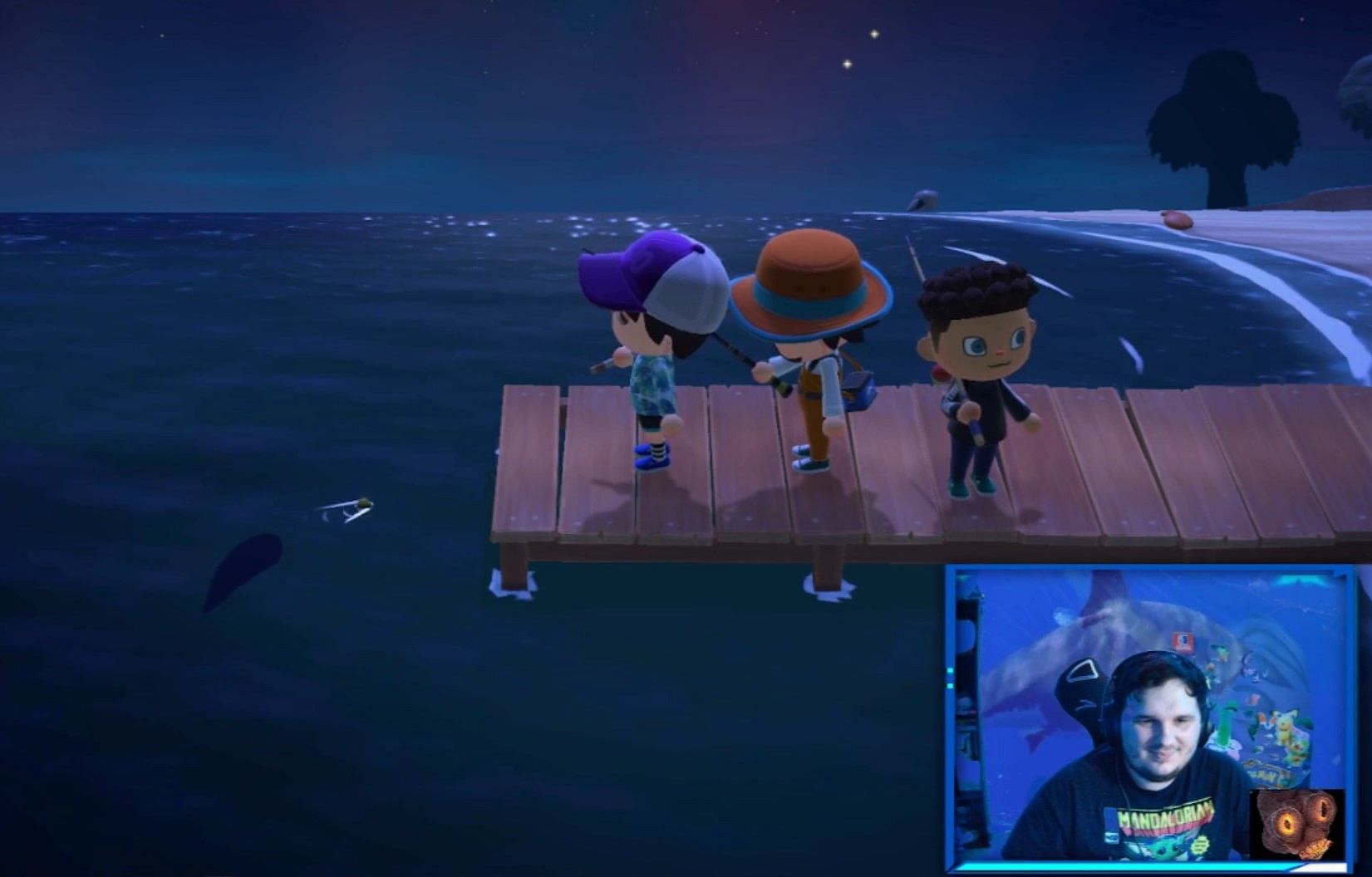 CorruptionQuest shocked to see his friend catch a massive tuna in Animal Crossing: New Horizons (Image via Twitch/CorruptionQuest)