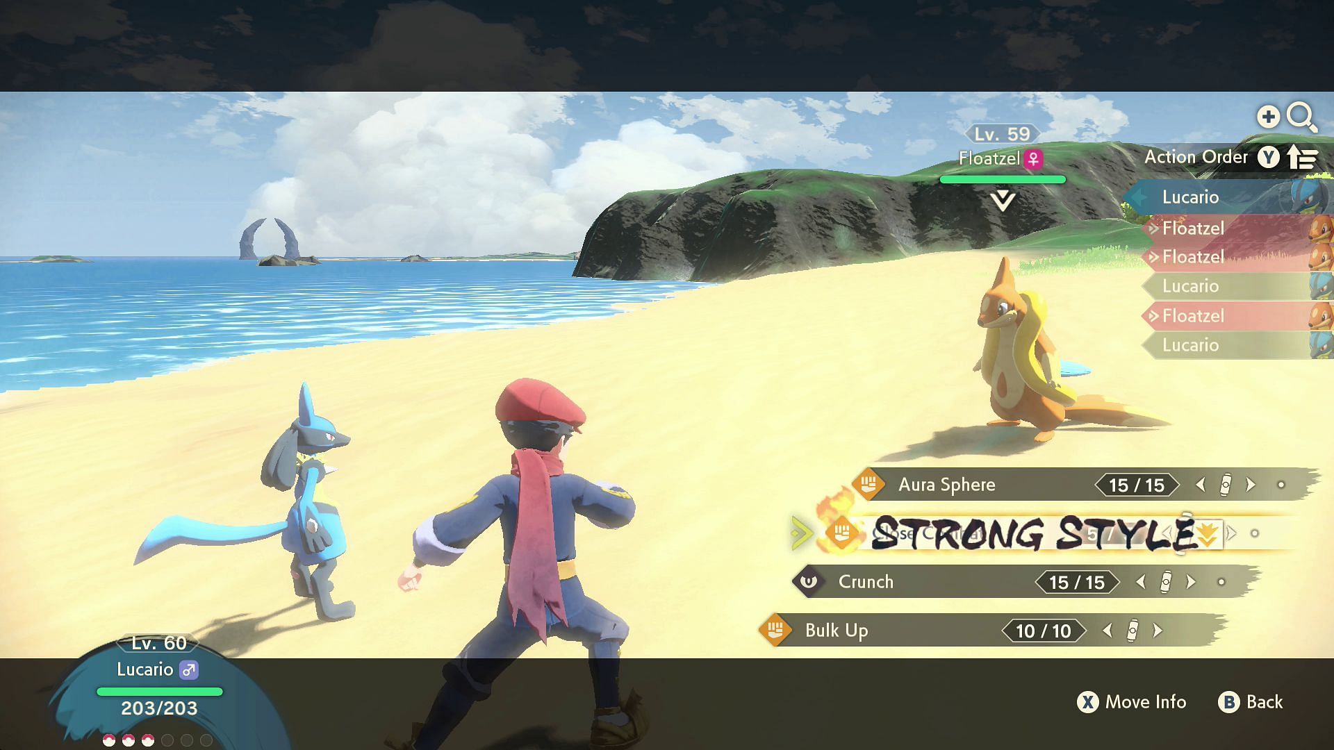 A trainer using Strong Style (Image via Game Freak)
