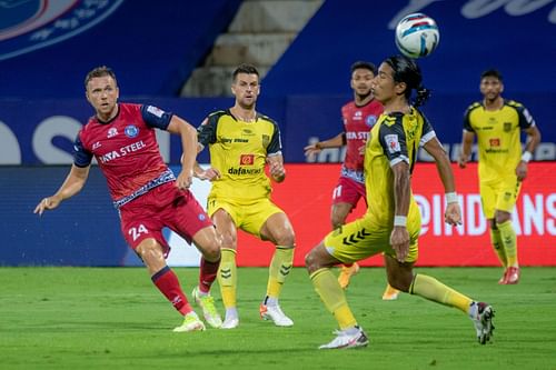 Greg Stewart opened the scoring for the night against the Nizams in the first leg (Image Courtesy: ISL)