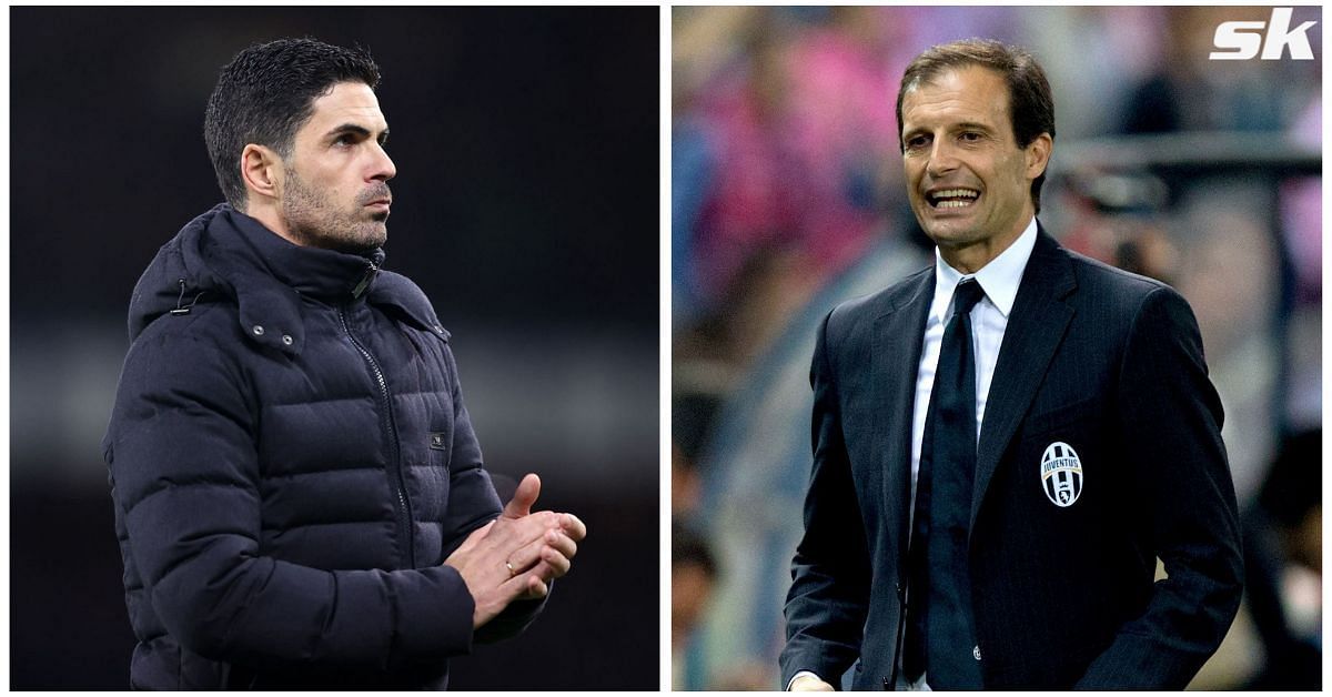 Arsenal boss Arteta and Juventus manager Allegri