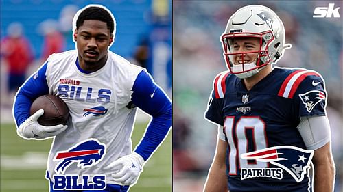 Buffalo Bills WR Stefon Diggs and New England Patriots QB Mac Jones