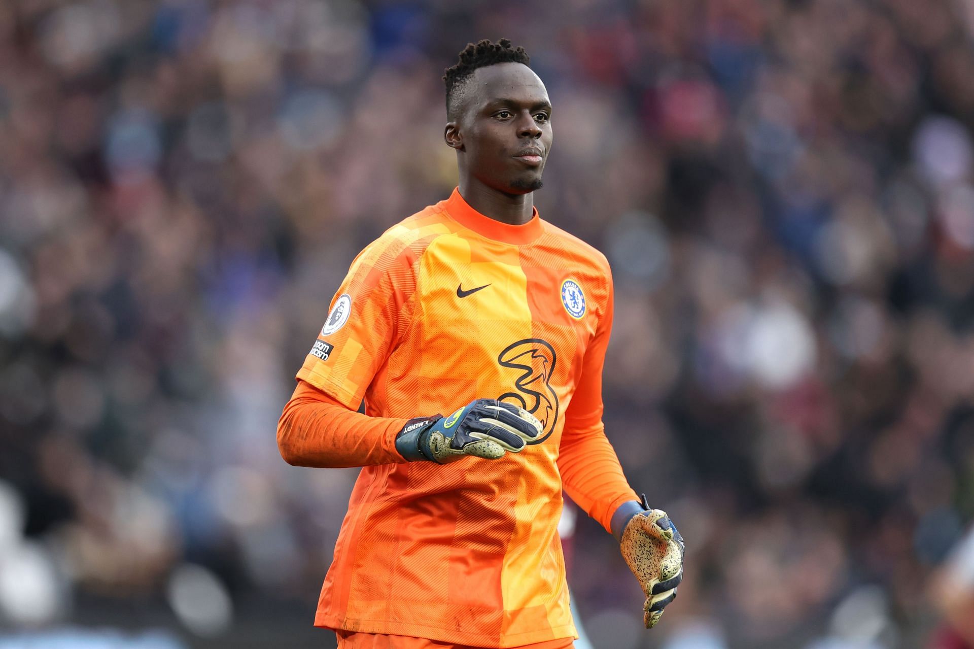 Edouard Mendy in action against West Ham United