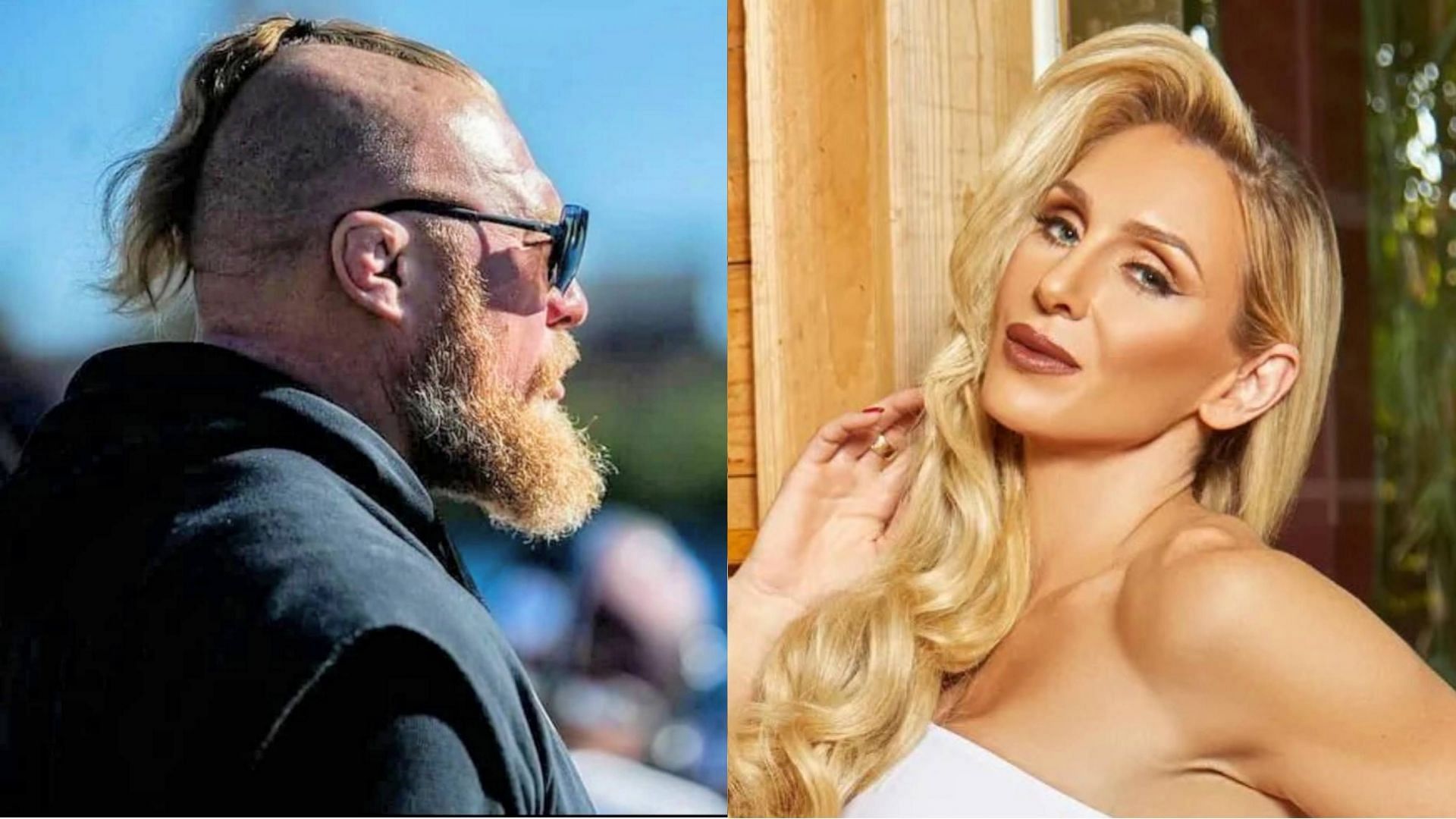 Brock Lesnar (left) and Charlotte Flair (right)