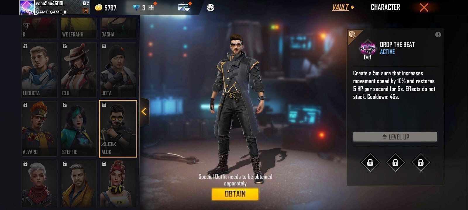 Alok is helpful while rushing (Image via Garena Free Fire)