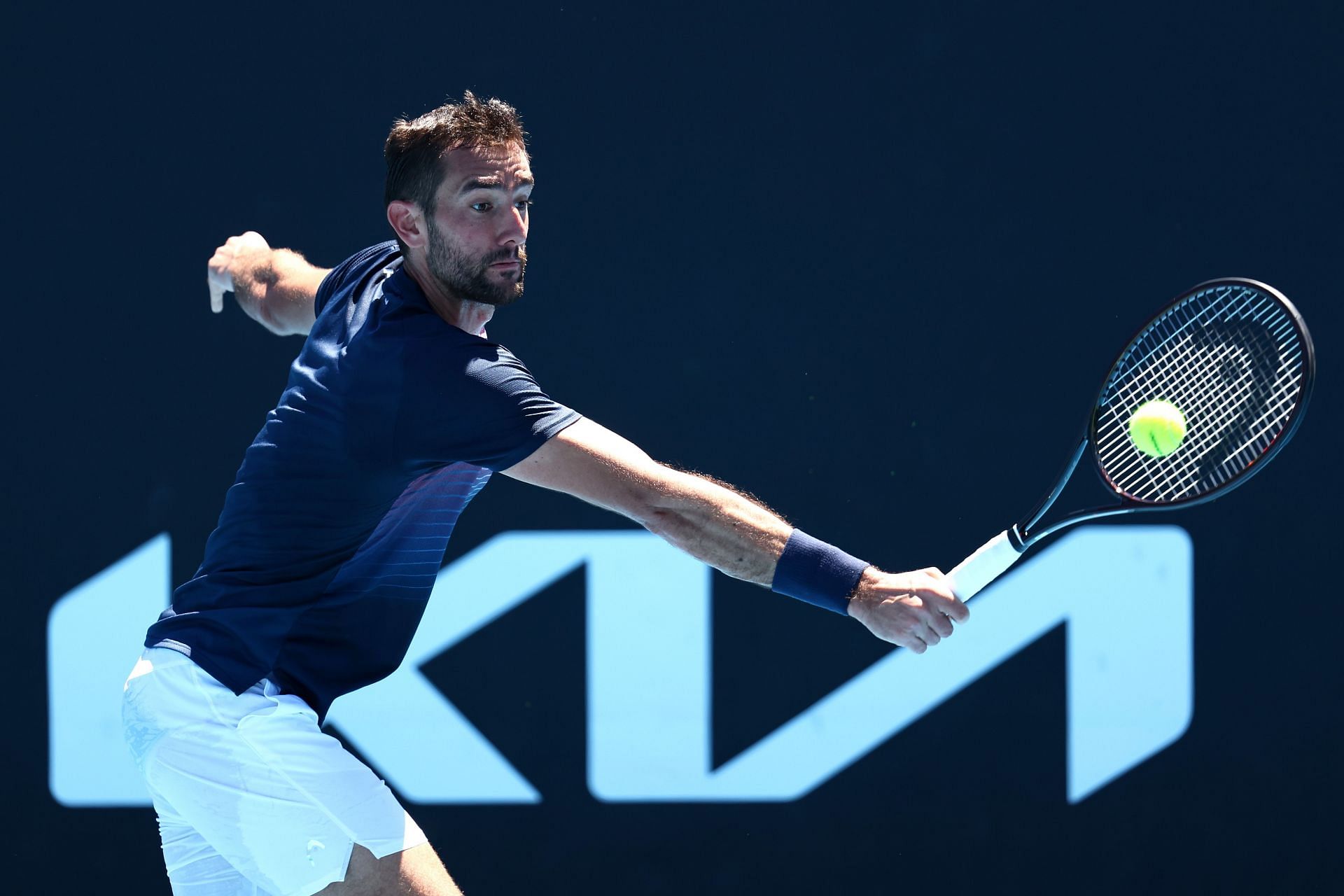 Marin Cilic in action at the 2022 Australian Open