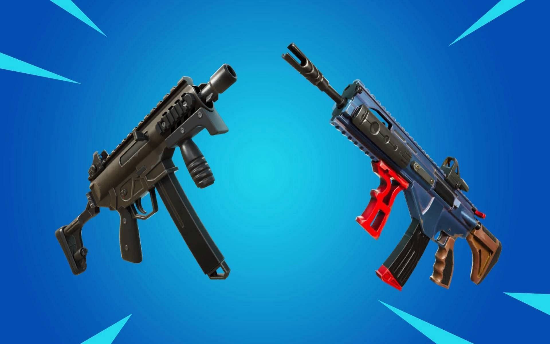 The Stinger SMG and MK7 AR in Fortnite (Image via Epic Games)