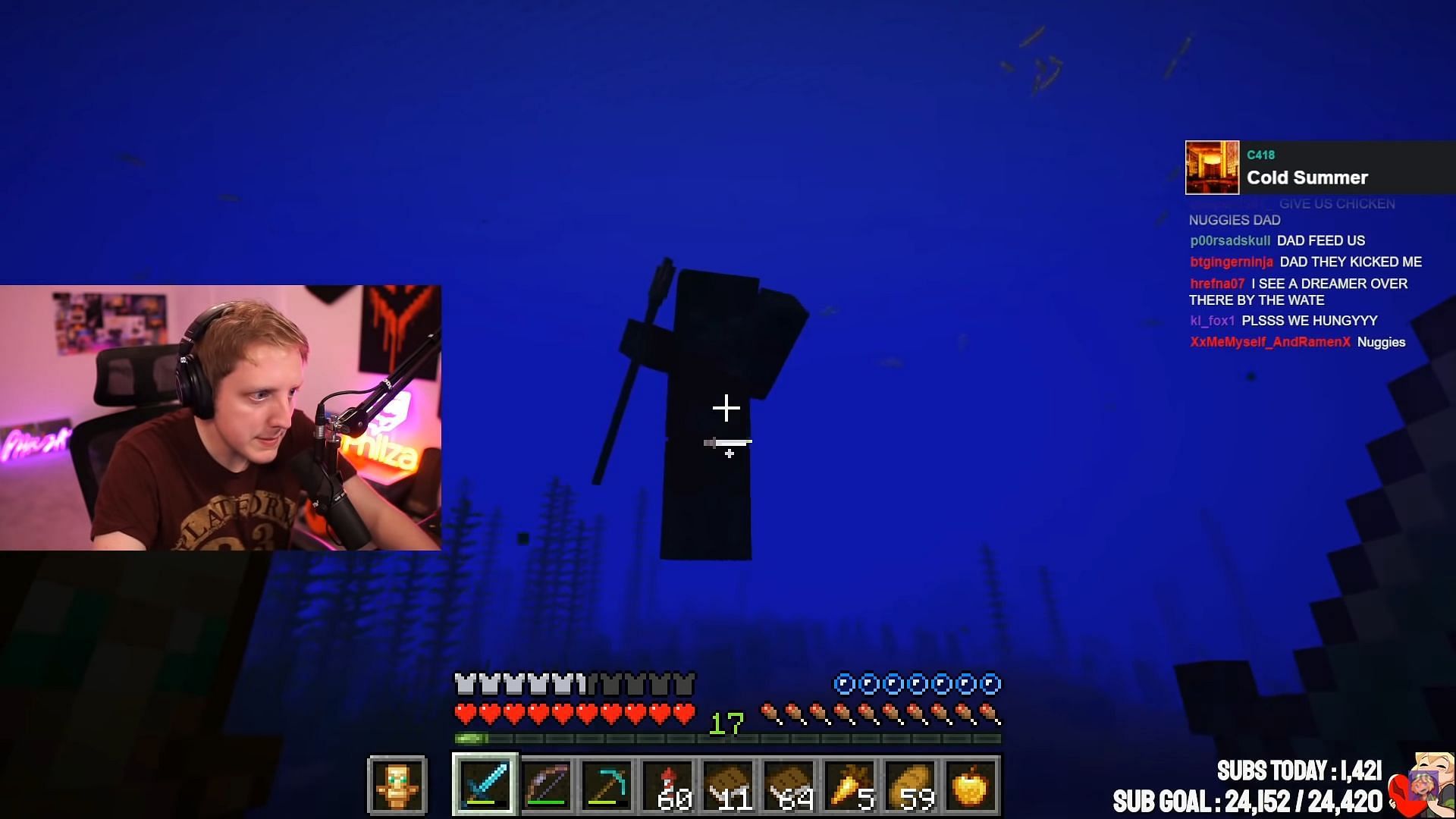 A drowned zombie with the trident (Image via Canooon YouTube)