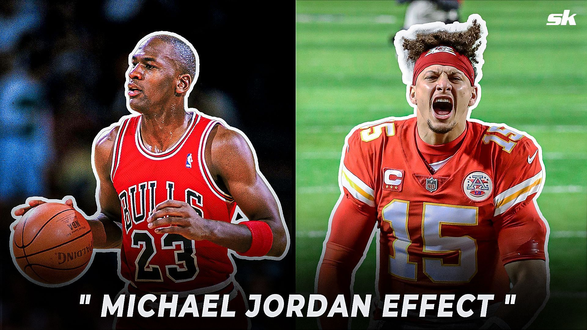 Michael Jordan (L) and Patrick Mahomes (R)