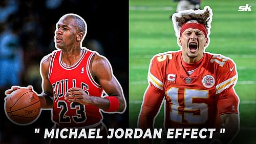 Michael Jordan (L) and Patrick Mahomes (R)