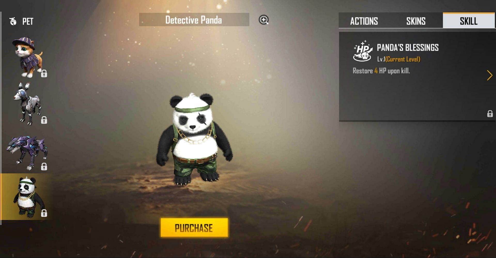 يساعد Detective Panda في استعادة الصحة (الصورة من Free Fire)
