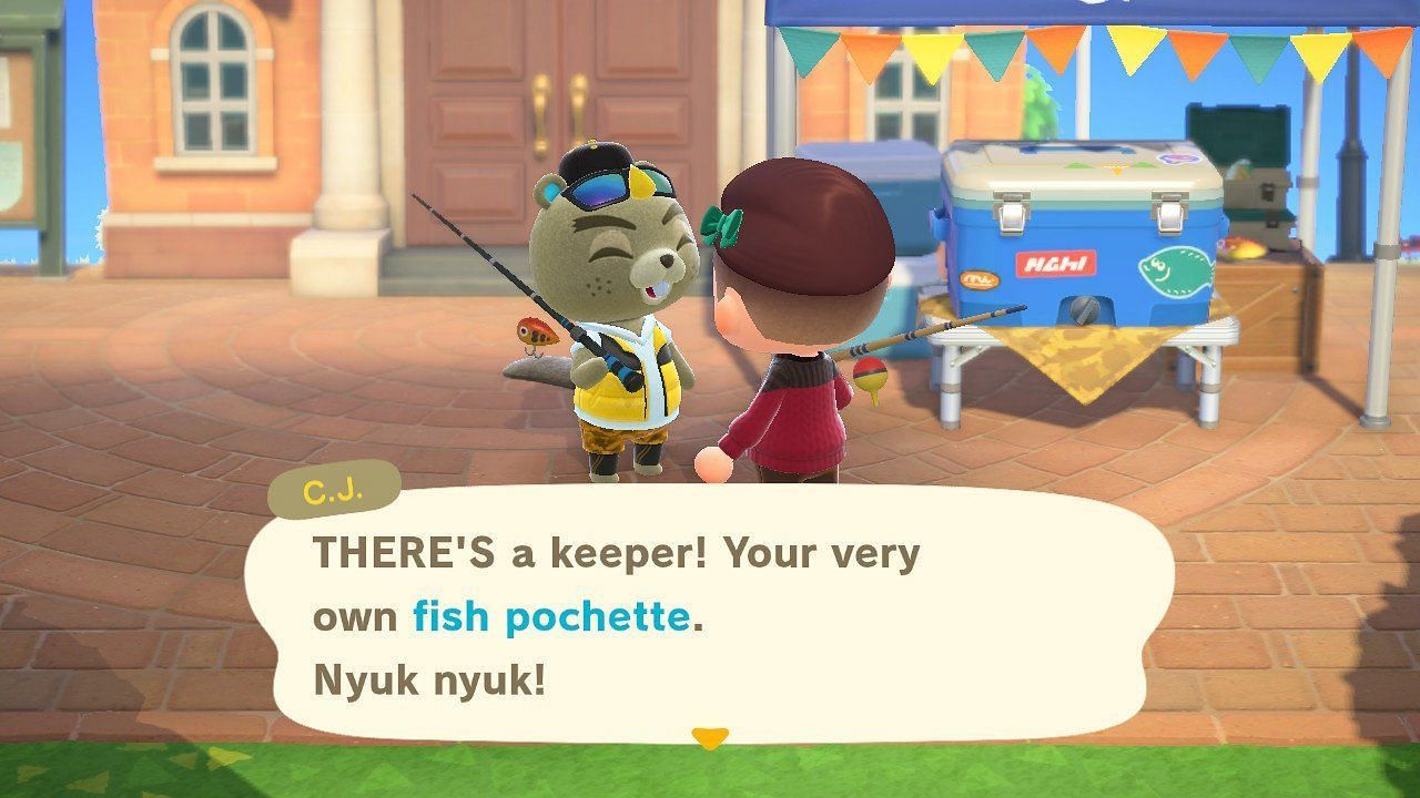 Interact with C.J. to start Animal Crossing Fishing Tourney (Image via Nintendo)