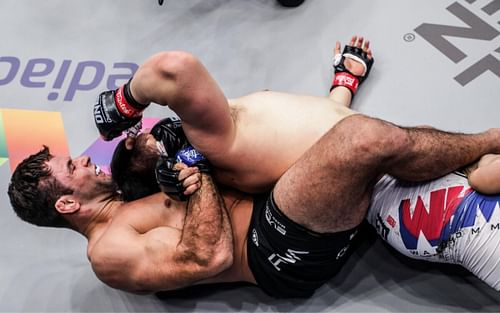 ONE Championship heavyweight and jiu-jitsu icon Marcus 'Buchecha' Almeida (bottom) is one of the best grapplers in MMA today. (Image courtesy of ONE Championship)