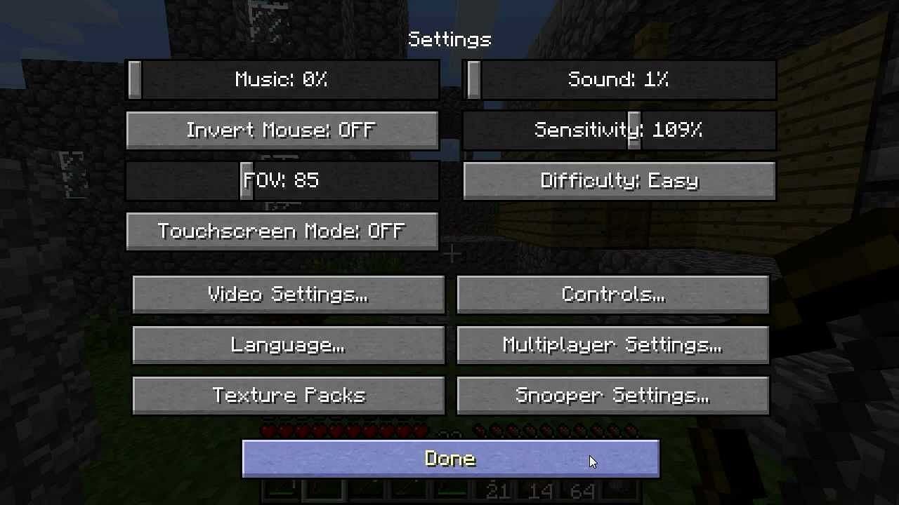 Minecraft&#039;s settings (Image via Mojang)
