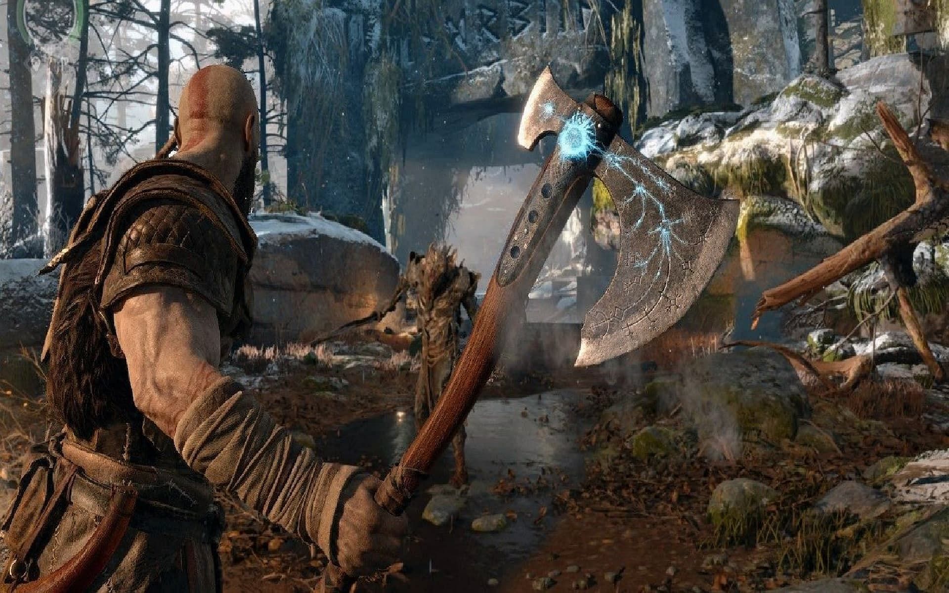 Kratos is ready to strike with the Leviathan Axe (Image via Sony Interactive Entertainment)