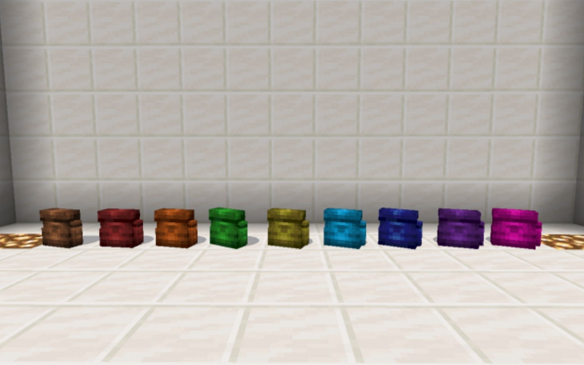 Eight color variation for backpacks (Image via MCPE DL)