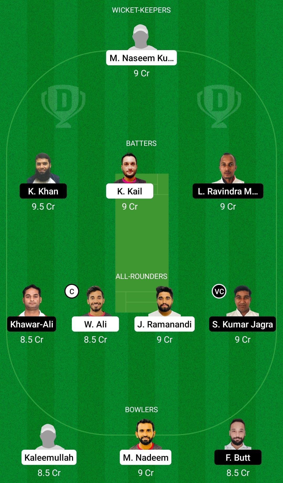 Dream11 Team for Ruwi Rangers vs Darsait Titans - Oman D20 2021.