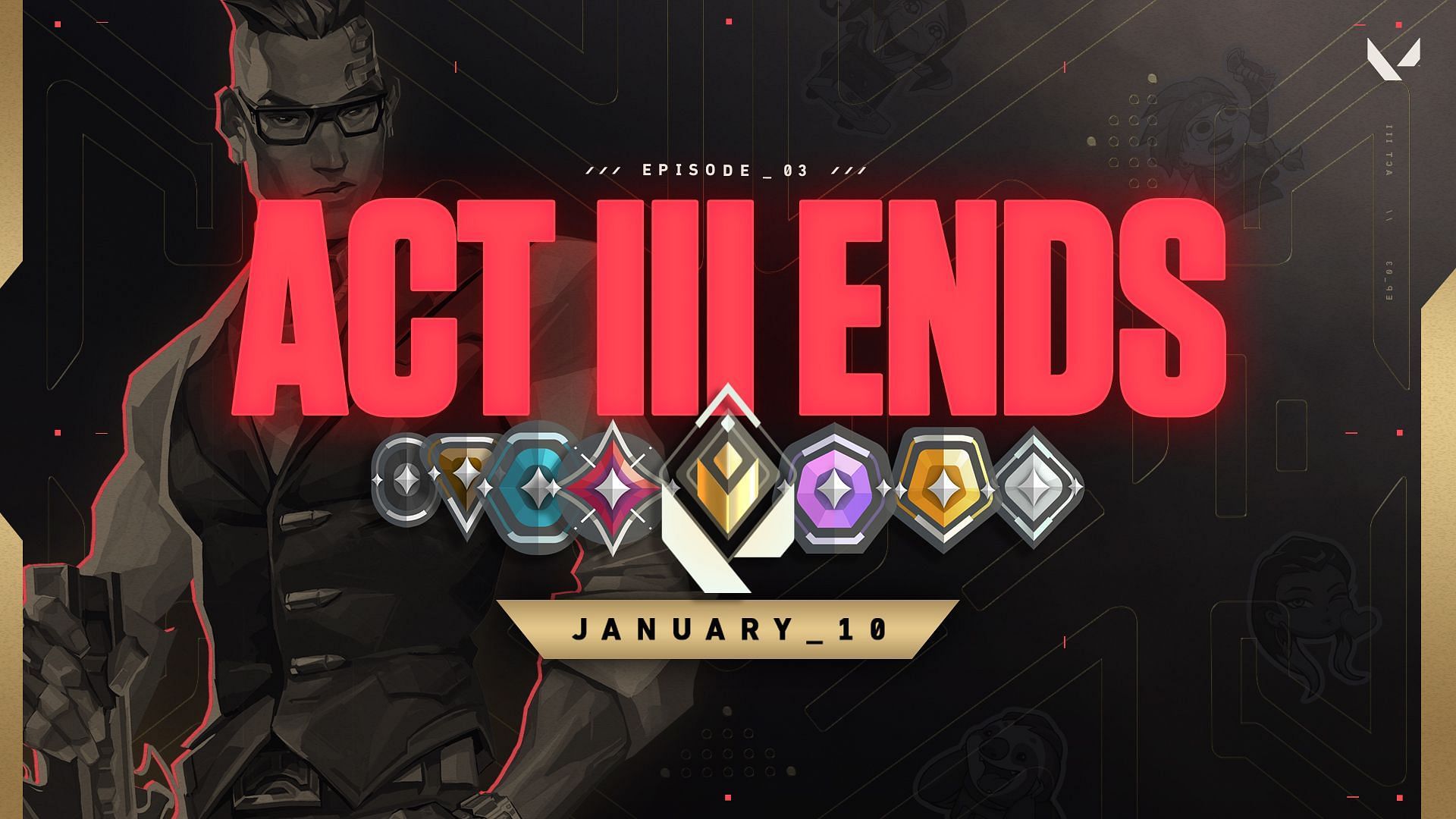 Valorant Episode 3 Act 3 ends soon, with only a few days left to grind ranks (Image via Riot Games)