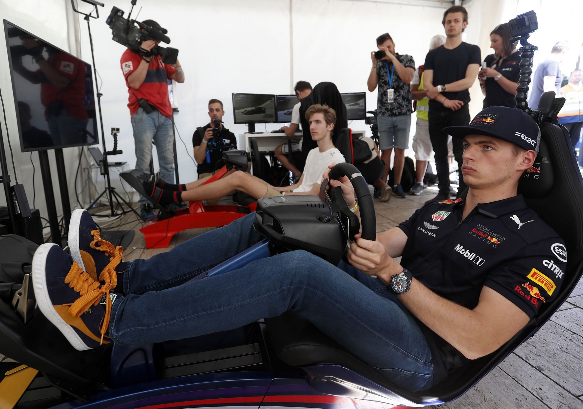 Max has been an avid sim racer ever since starting his racing career (Photo by Laszlo Balogh/Getty Images)